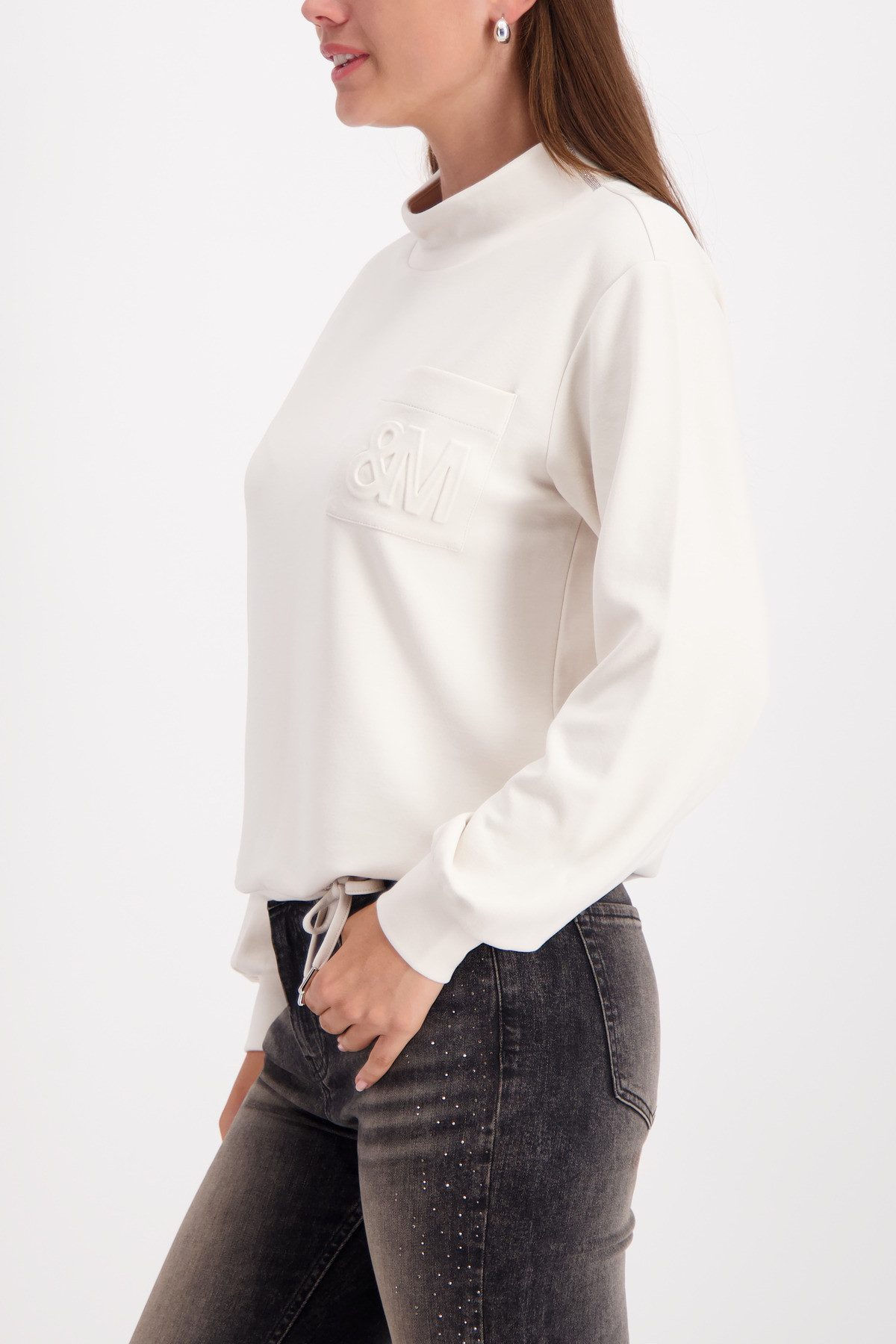 Monari Sweatshirt Sweatshirt Basic Schmuckdetail Regular fit mit Stehkragen günstig online kaufen