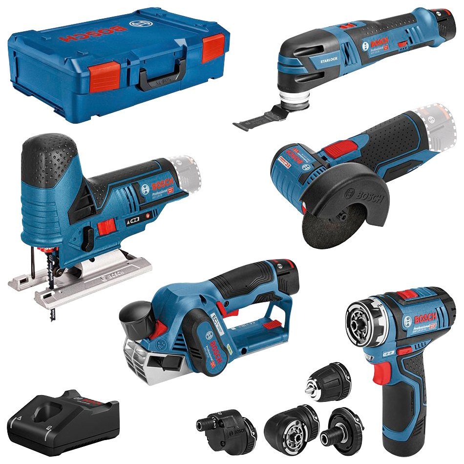 Bosch Professional Elektrowerkzeug-Set, Kombi-Set, 10-tlg., Professional 12 günstig online kaufen