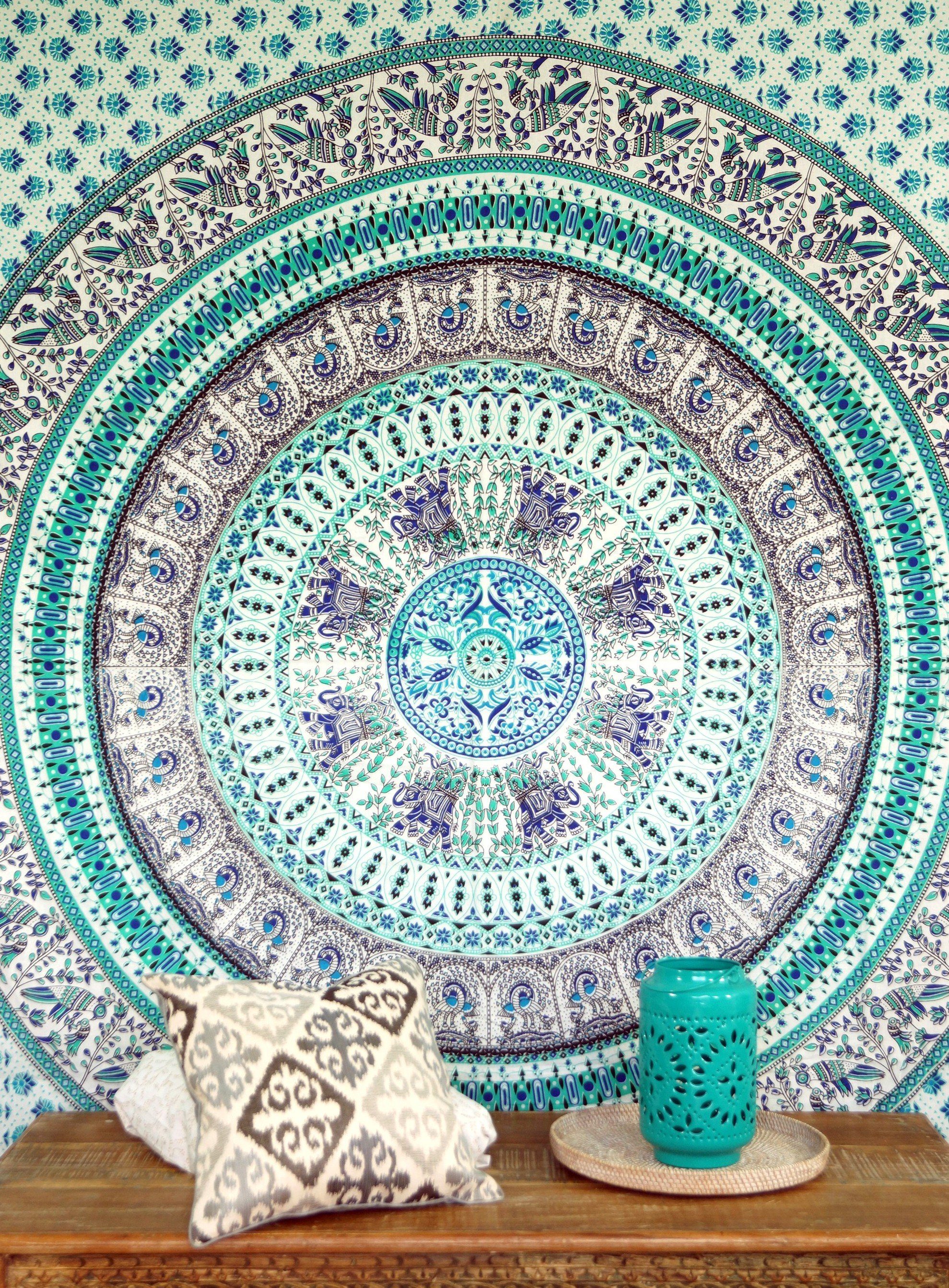 Boho-Style Guru-Shop Tagesdecke Tagesdecke.., indische Wandbehang,