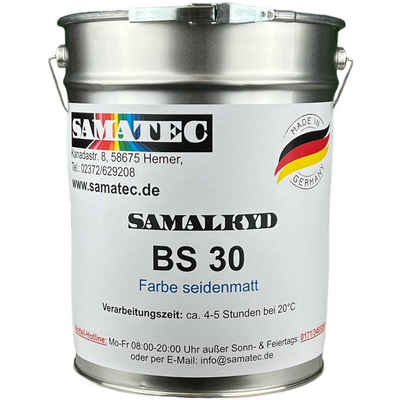 Samatec Wandfarbe 5kg BS30 Wandfarbe Alkydharz inkl. VSK Fassadenfarbe, UV-stabil, frostsicher, wetterfest