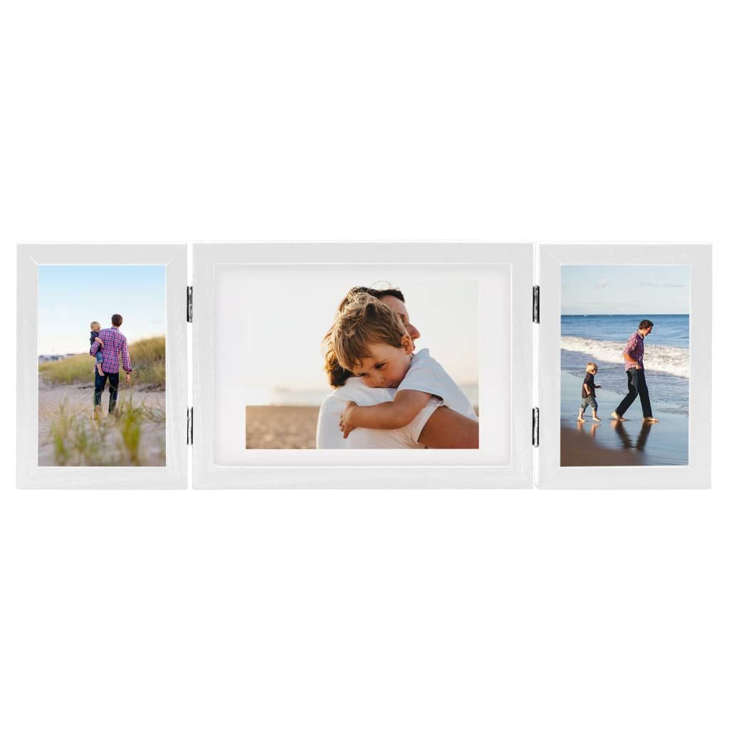 vidaXL Bilderrahmen Dreifach-Bilderrahmen Collage Weiß 22x15 günstig online kaufen