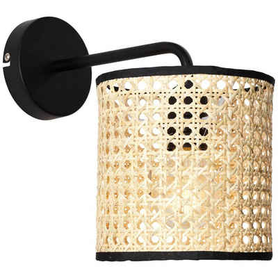 Brilliant Wandleuchte Wiley, Lampe Wiley Wandleuchte hängend rattan 1x A60, E27, 60W, geeignet fü