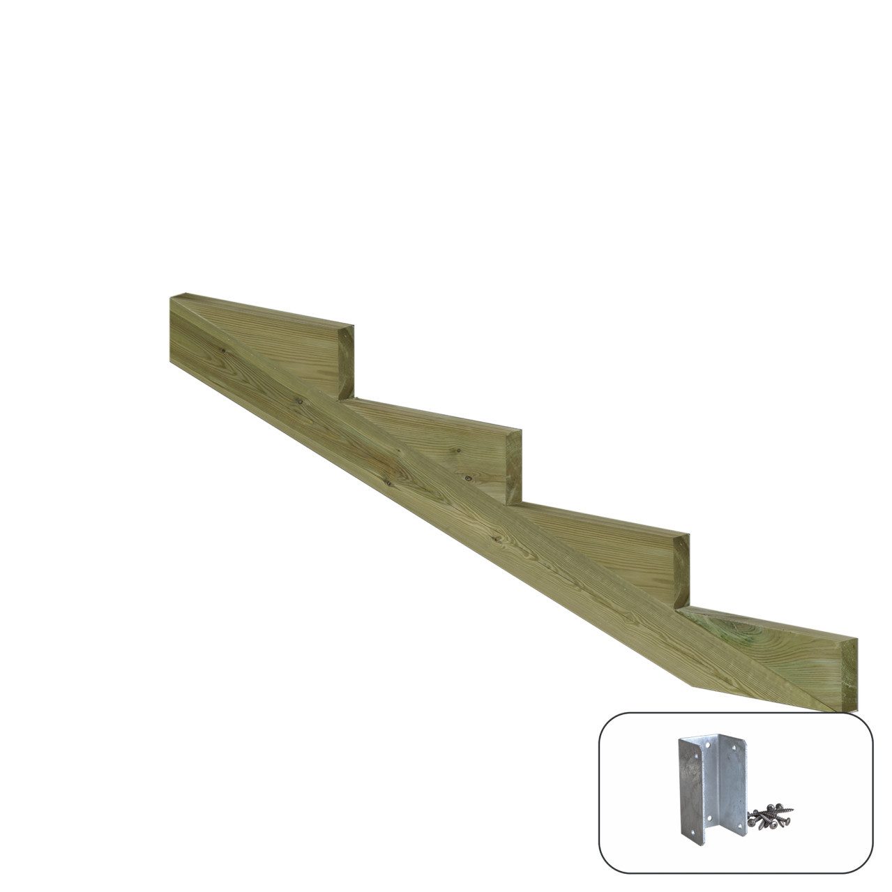 PLUS Außentreppe Plus Treppenwange Kiefer 13 cm Stufenhöhe mit