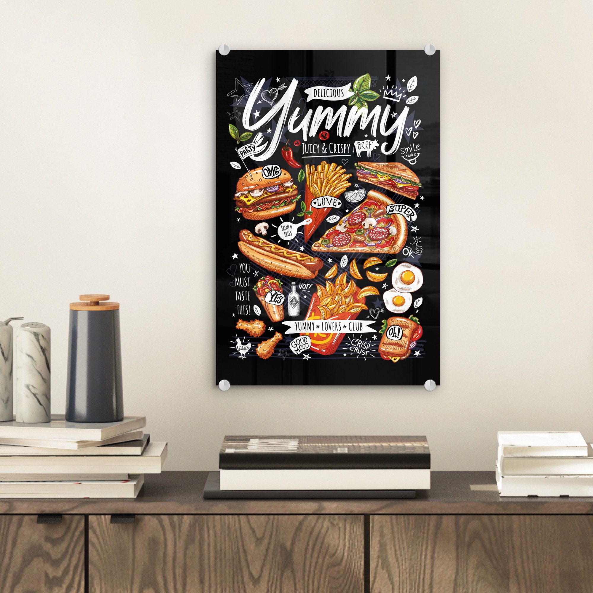 MuchoWow Acrylglasbild Schnellimbiss - Speisekarte - günstig online kaufen