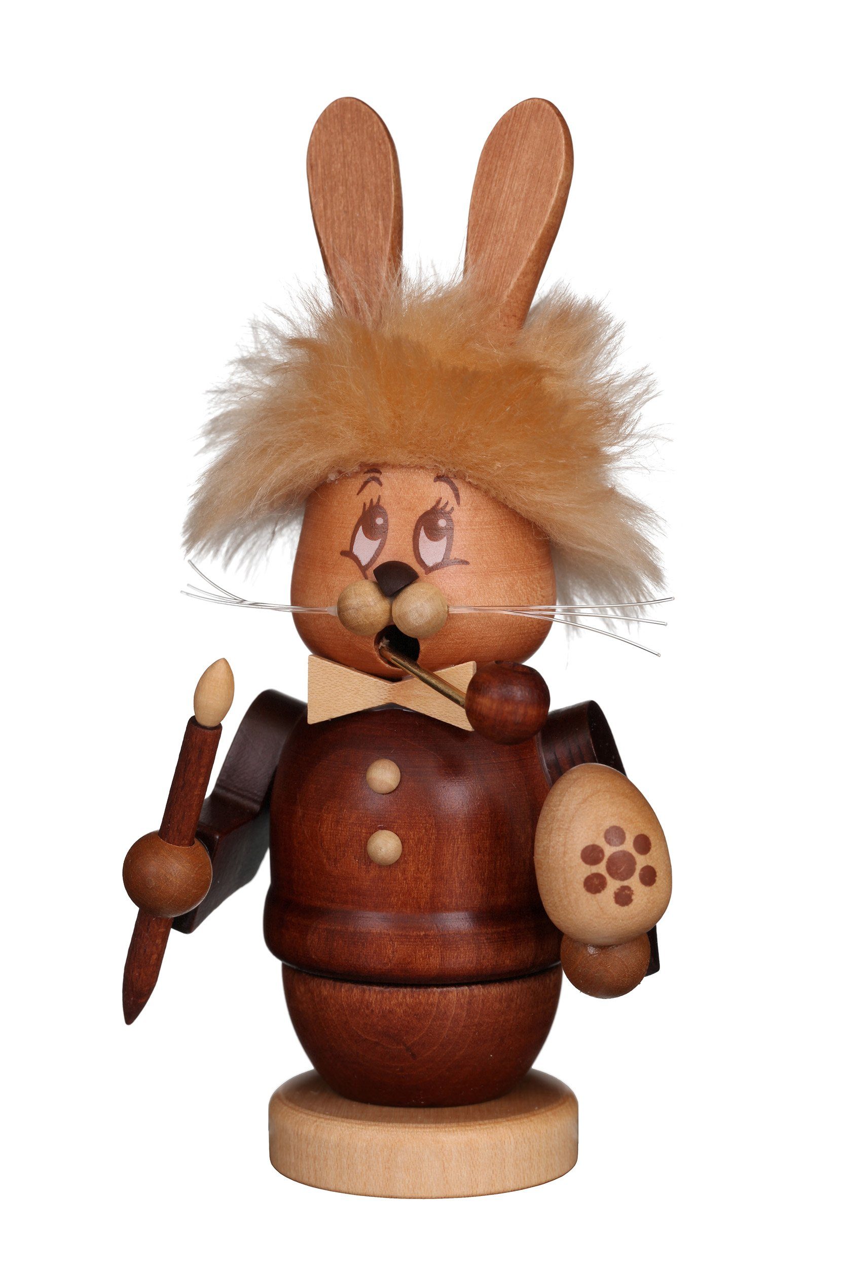 Christian Ulbricht Räuchermännchen Ulbricht Räuchermännchen Miniwichtel Hase mit Ei und Pinsel, Holzkunst aus dem Erzgebirge