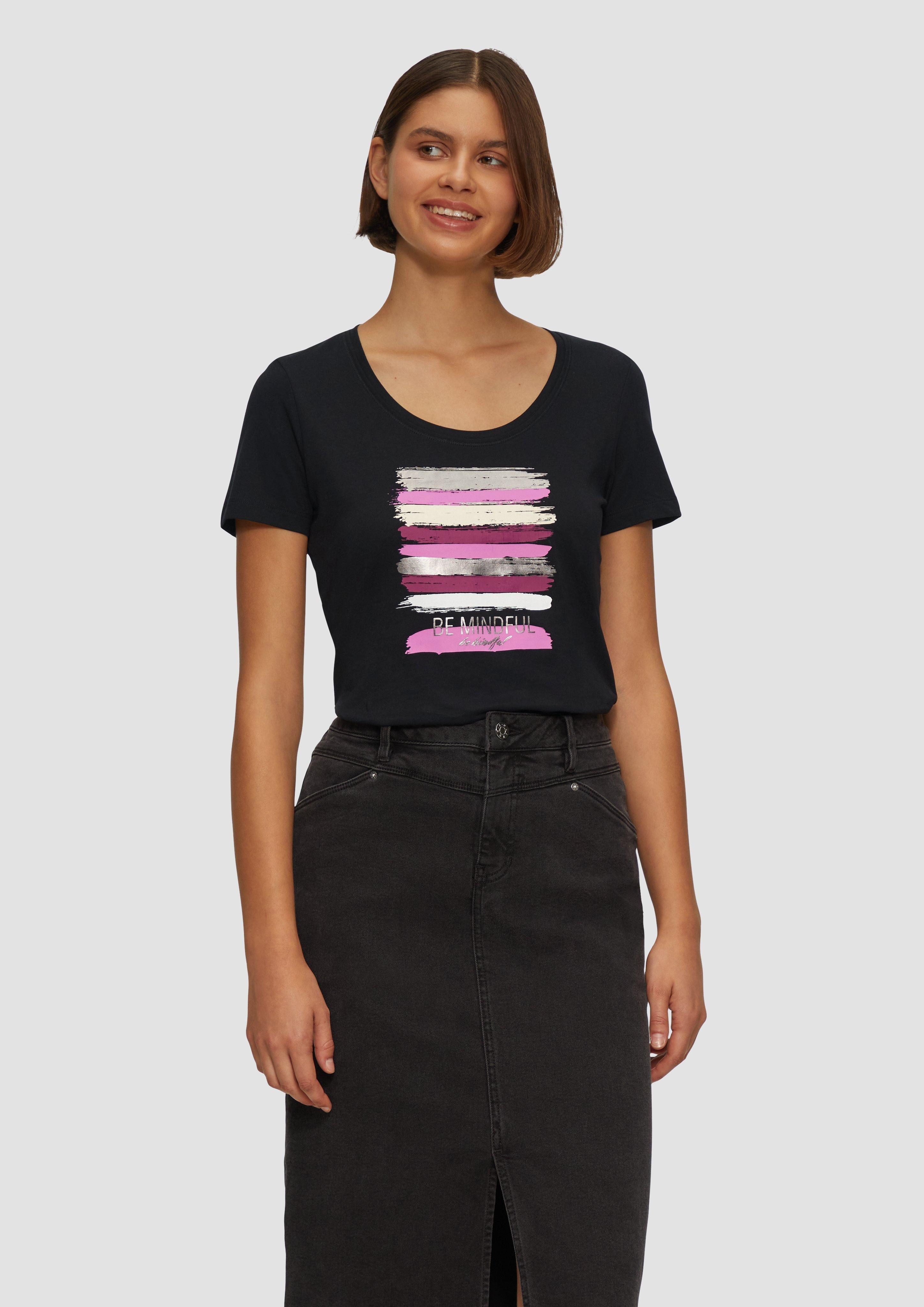 s.Oliver Shirttop T-Shirt mit Frontprint Artwork günstig online kaufen