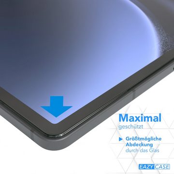 EAZY CASE Schutzfolie Schutzglas für Galaxy Tab S9 FE Plus, 12,4 Zoll Panzerglas Displayfolie Tabletschutz Glasfolie Kratzschutz