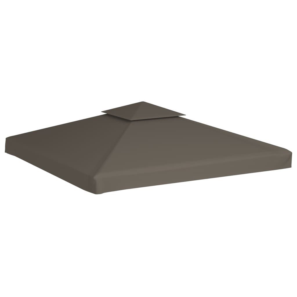 vidaXL Pavillon-Ersatzdach Pavillon-Dachplane mit Kaminabzug 310 g/m² 3x3 m Taupe, 300 x 300 cm