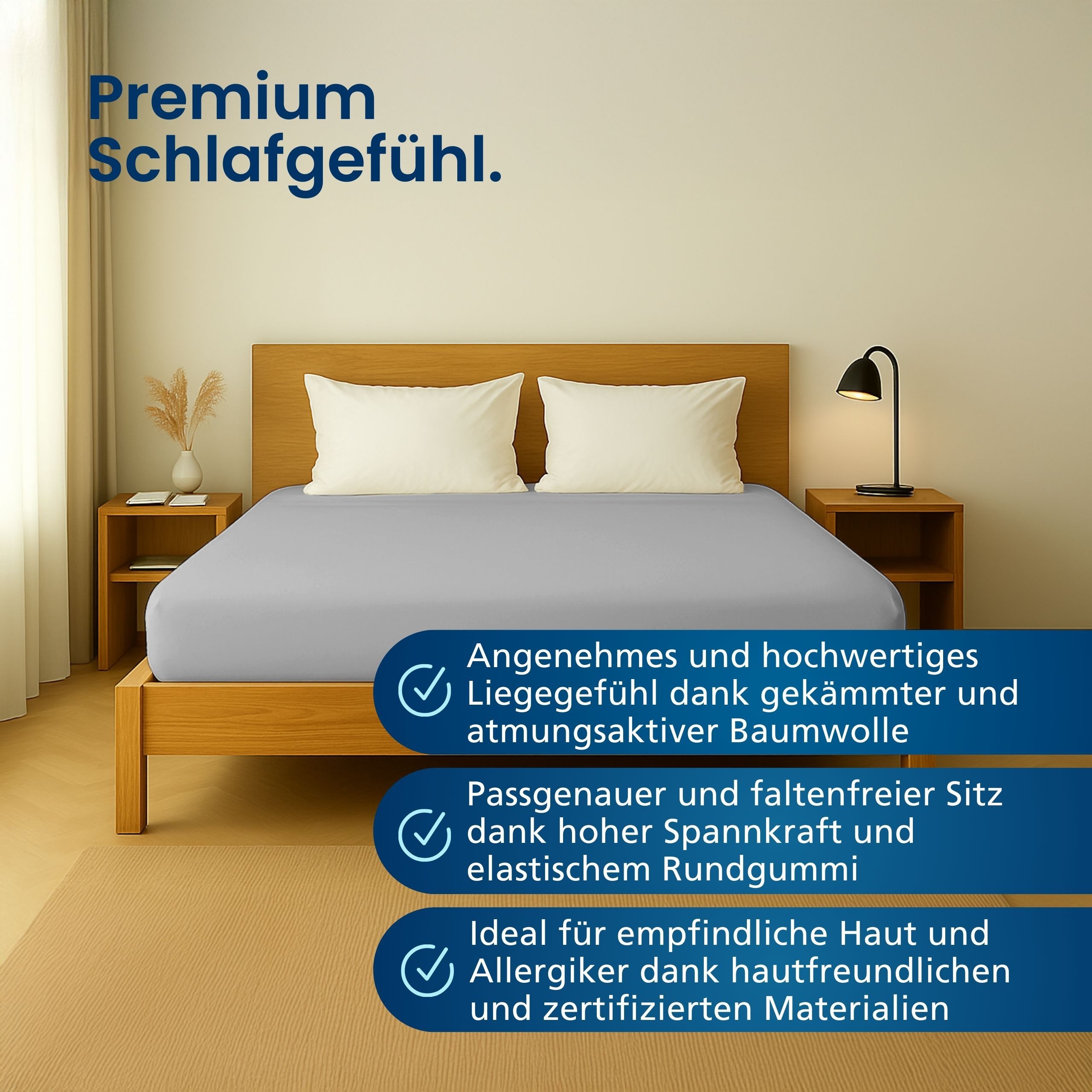 AM Qualitätsmatratzen Spannbettlaken Baumwolle in hellgrau, günstig online kaufen