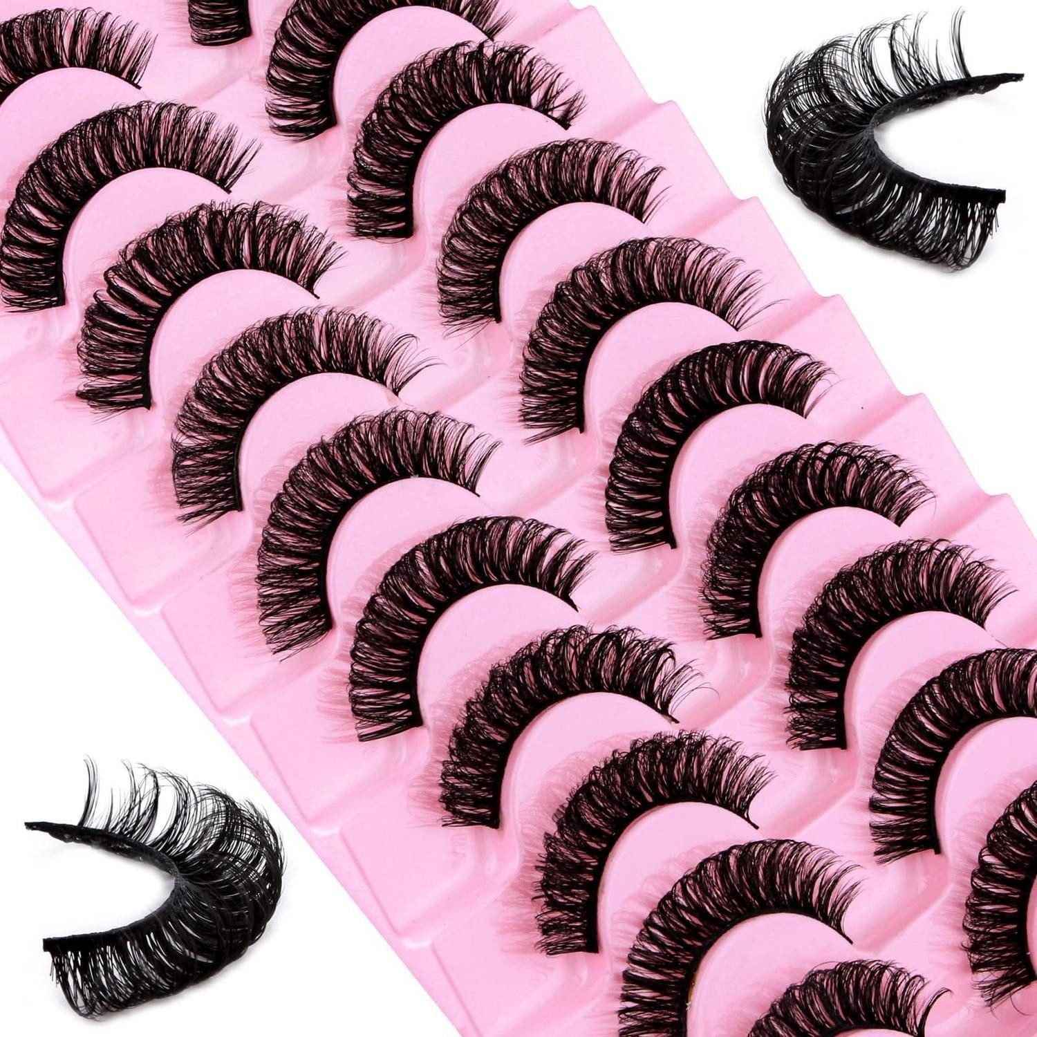 LuxusKollektion Bandwimpern Wimpern Set 10 Paar D Curl Russian Strip