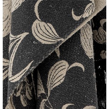 Überwurf Mali, Bloomingville, aus Baumwolle, Schwarz, 160 x 130 cm, Tagesdecke