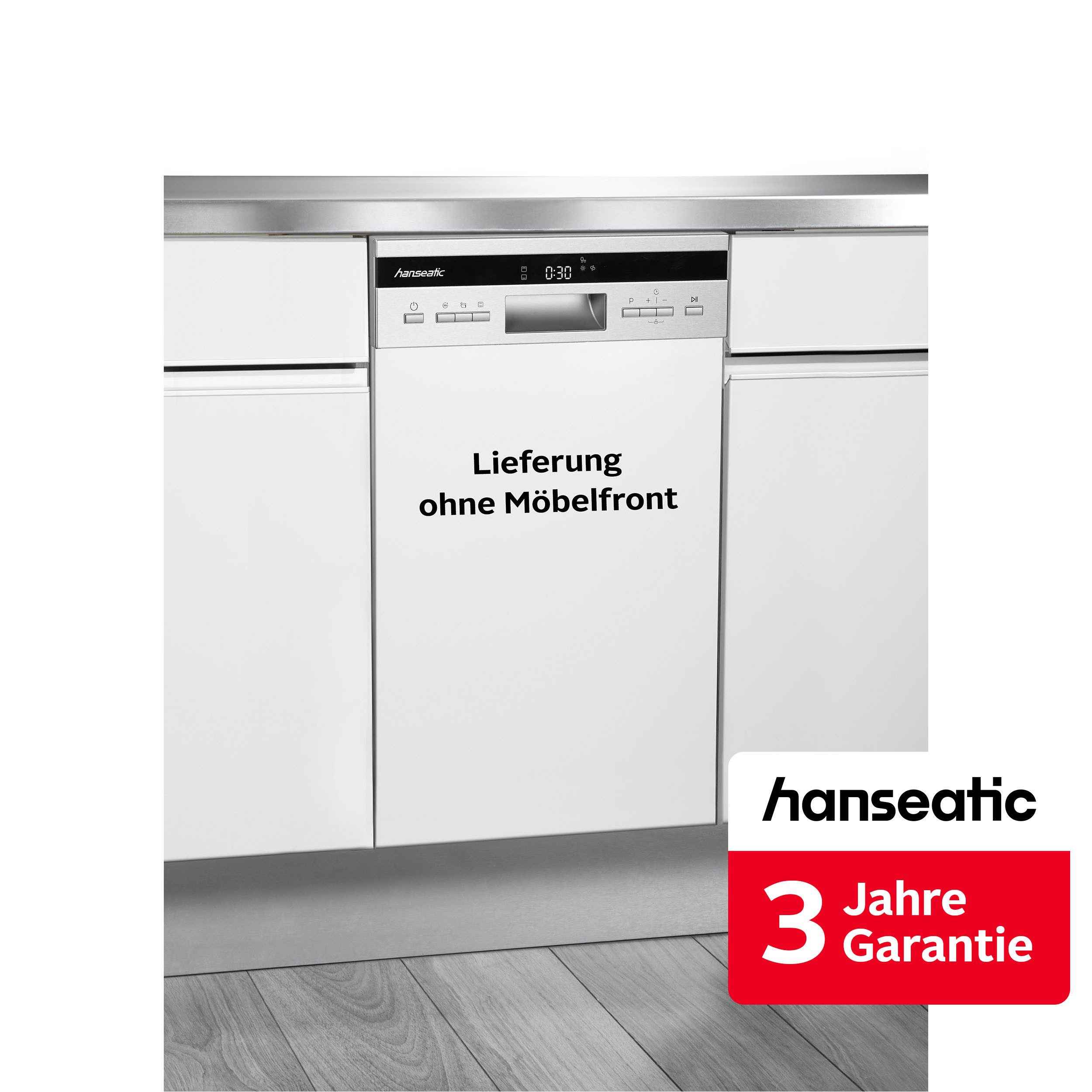 Hanseatic teilintegrierbarer Geschirrspüler HGTI4582C10T7736ES, 10 Maßgedecke, inkl. 3 Jahre Herstellergarantie