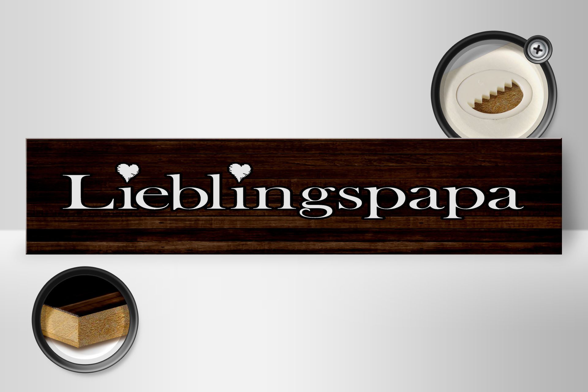 Femer GmbH Holzbild Spruch 46x10cm Lieblingspapa günstig online kaufen