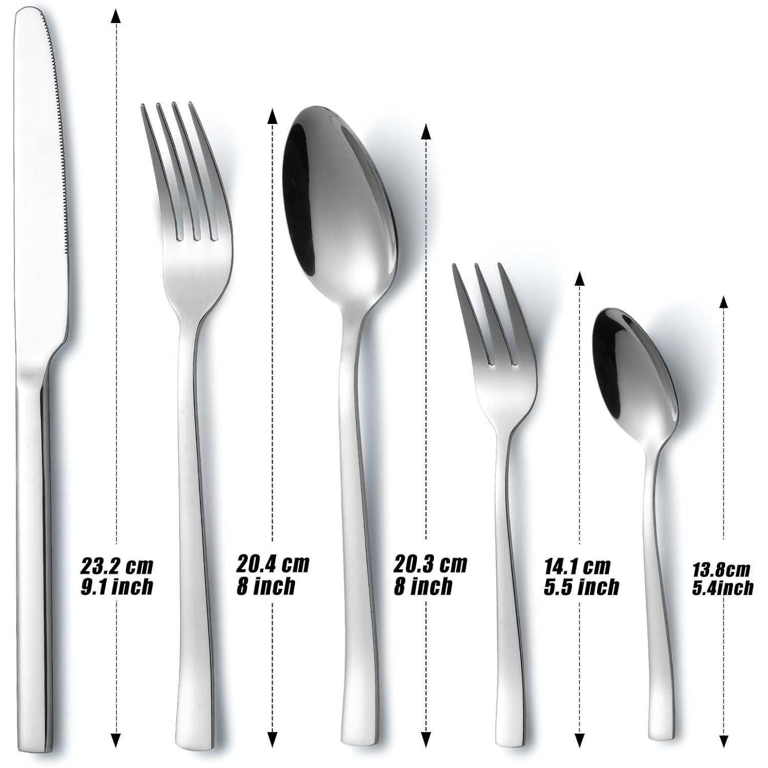 LuxusKollektion Salatbesteck Besteckset 6 Personen Edelstahl Gabel 30 Teilig Silber 30 teilig