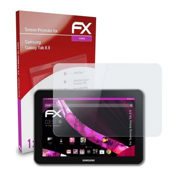 atFoliX Schutzfolie Panzerglasfolie für Samsung Galaxy Tab 8.9, Ultradünn und superhart