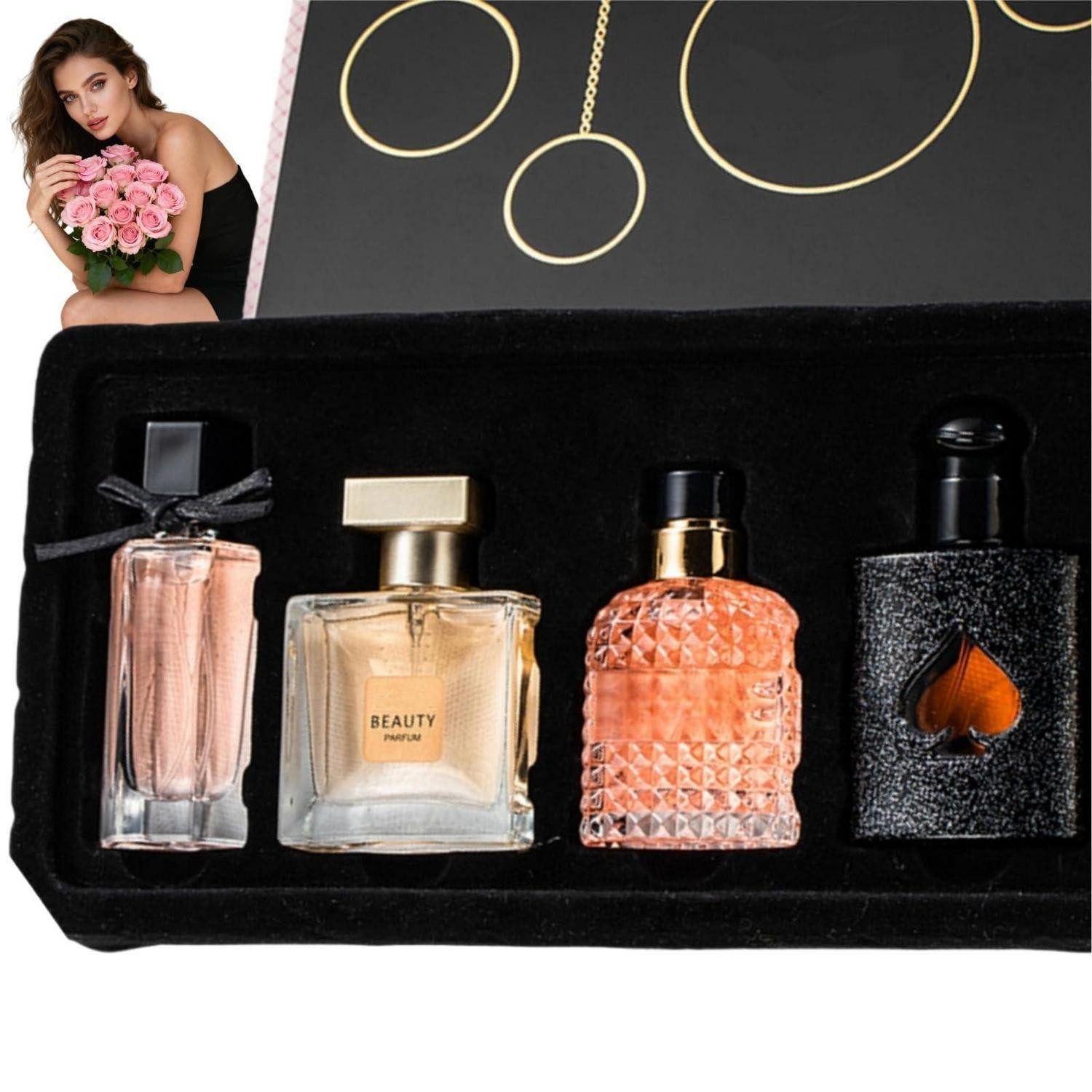 LuxusKollektion Duft-Set Parfüm Geschenkset Damen 4 Teile Eau de Parfum