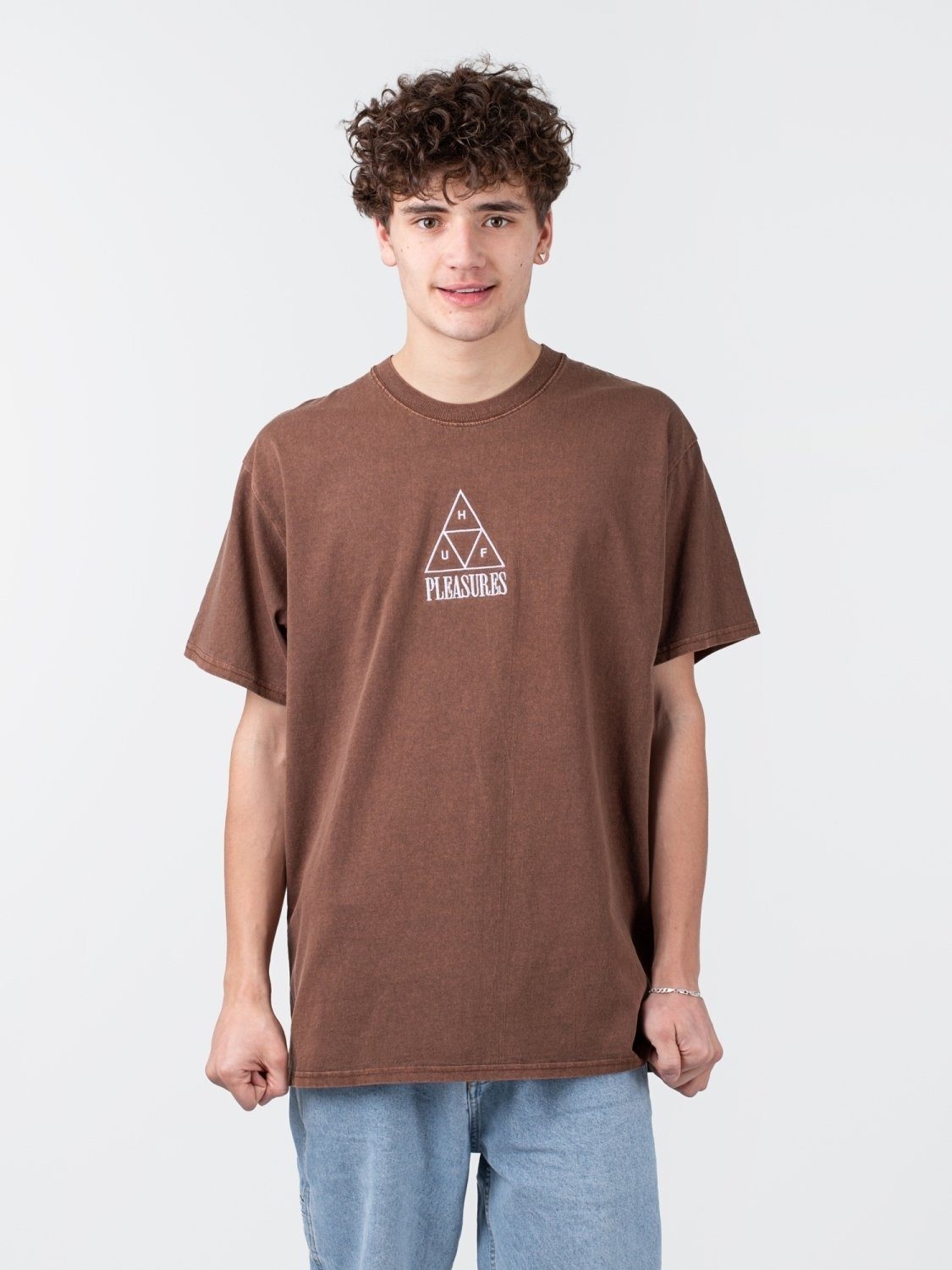 HUF T-Shirt HUF x Pleasures Dyed Short Sleeve Tee
