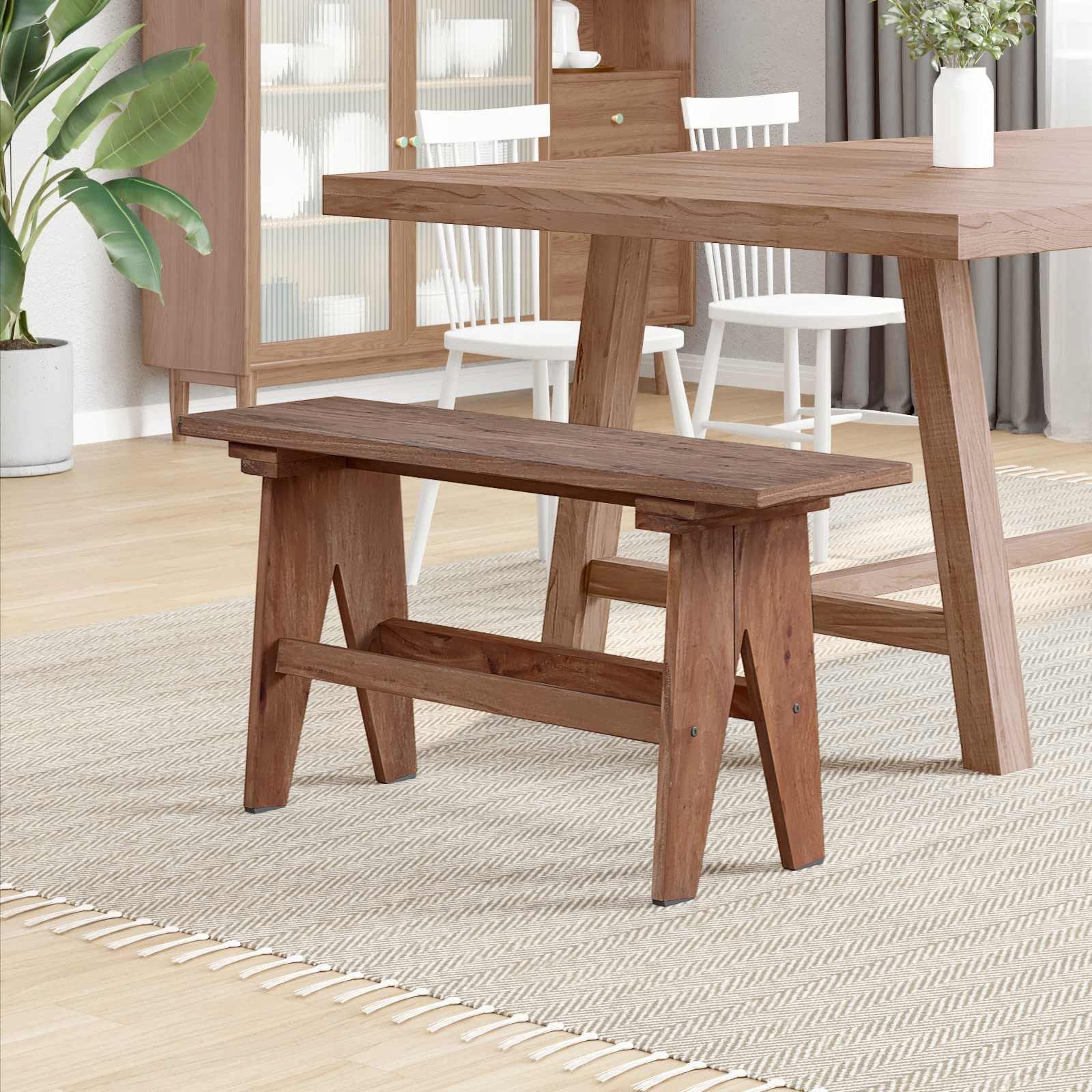 vidaXL Sitzbank Bank Natur 100 x 30 x 51 cm Massivholz Altholz (1-St)