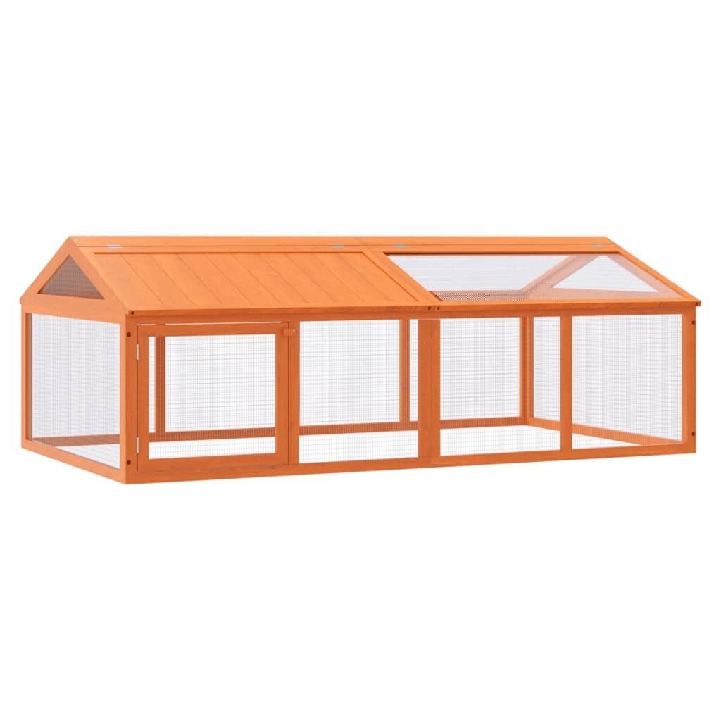 vidaXL Kleintierkäfig Freilaufgehege Braun 200x112,5x74 cm Massivholz Kiefer