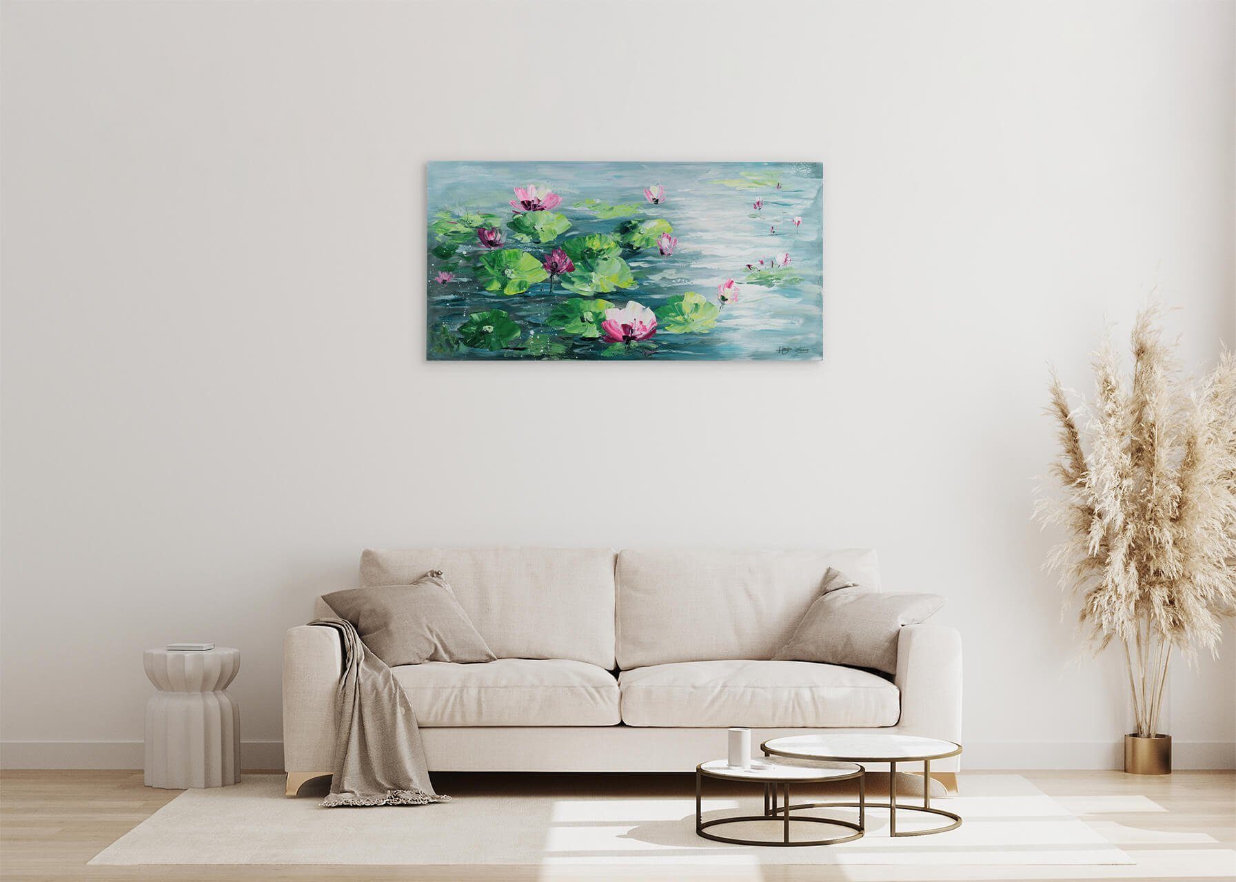 KUNSTLOFT Gemälde Monet's 120x60 Wohnzimmer Leinwandbild Impressions Wandbild HANDGEMALT 100% cm