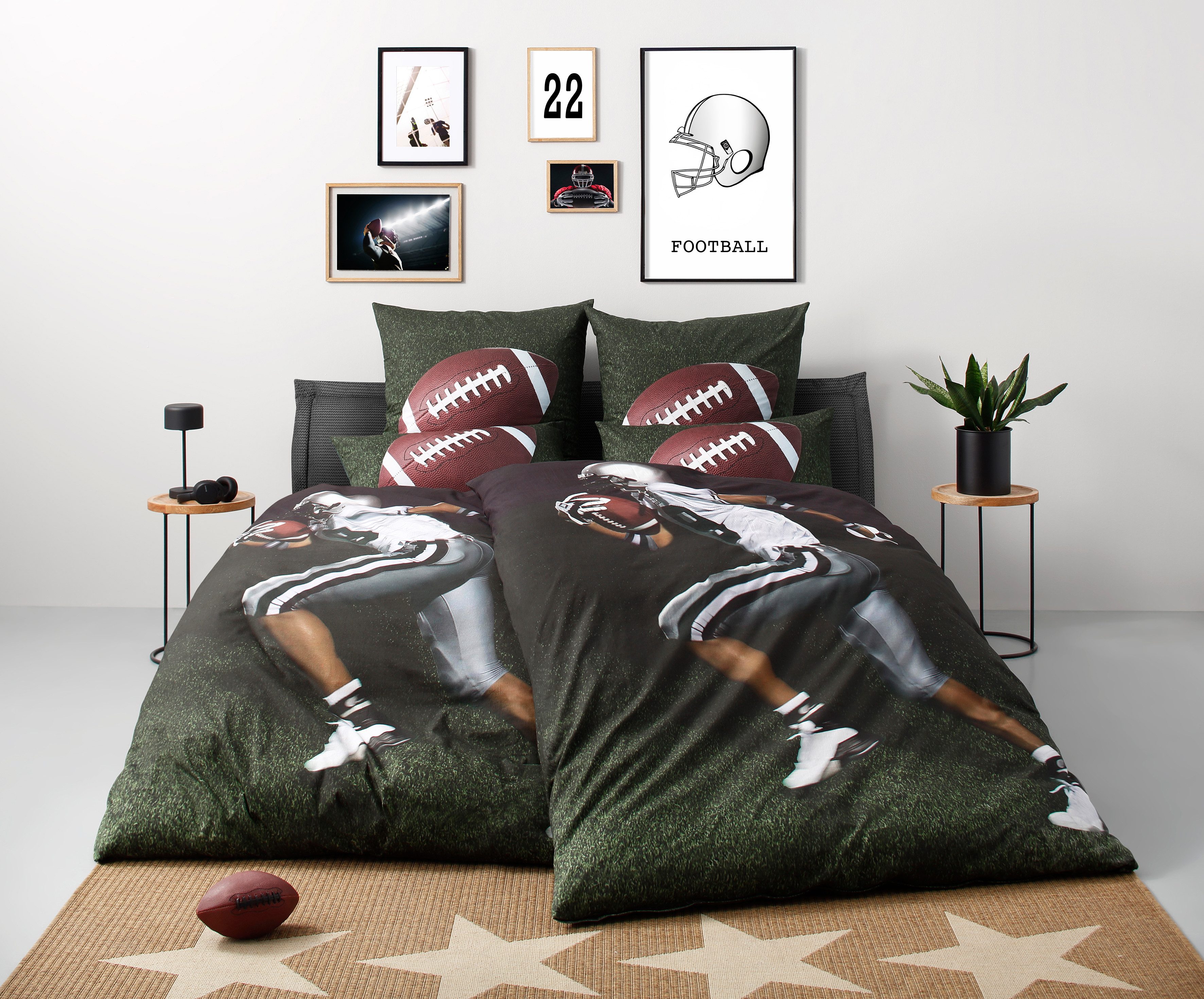 OTTO home Bettwäsche Joonas, Renforcé, 2 teilig, Fußball, American Football