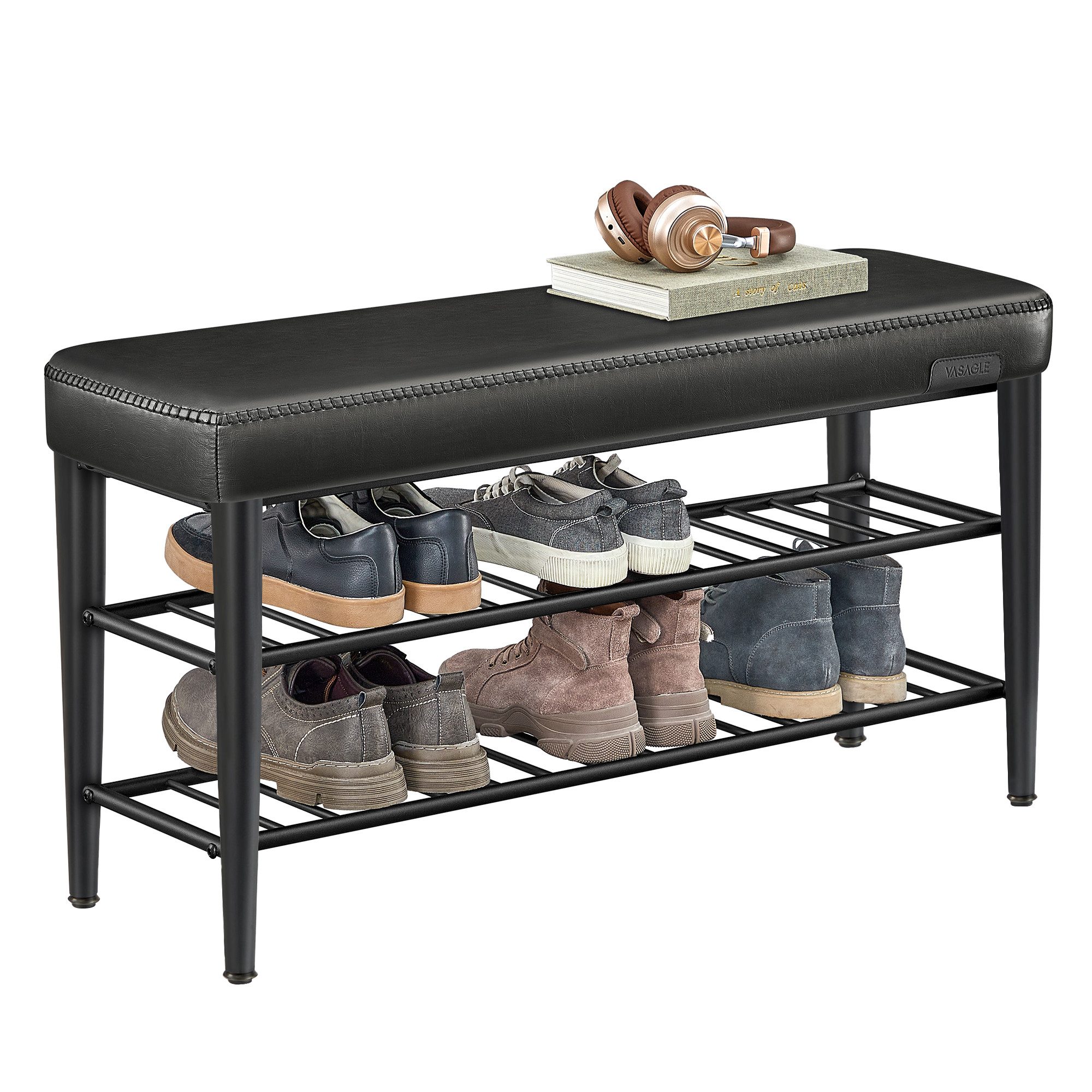 VASAGLE Schuhbank, Schuhregal, EKHO Series, Kunstleder, 30 x 80 x 50 cm günstig online kaufen