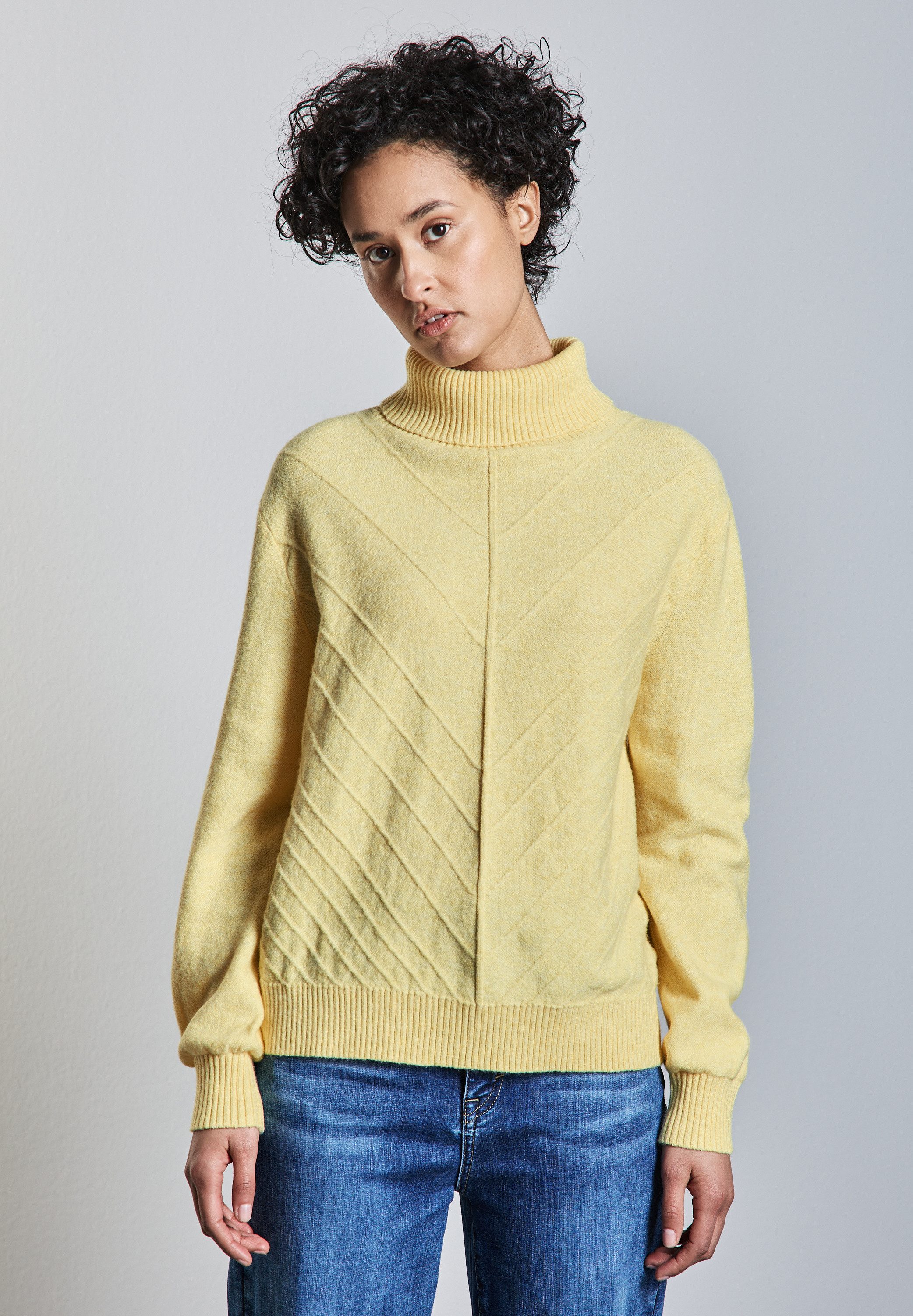 STREET ONE Rollkragenpullover mit Struktur