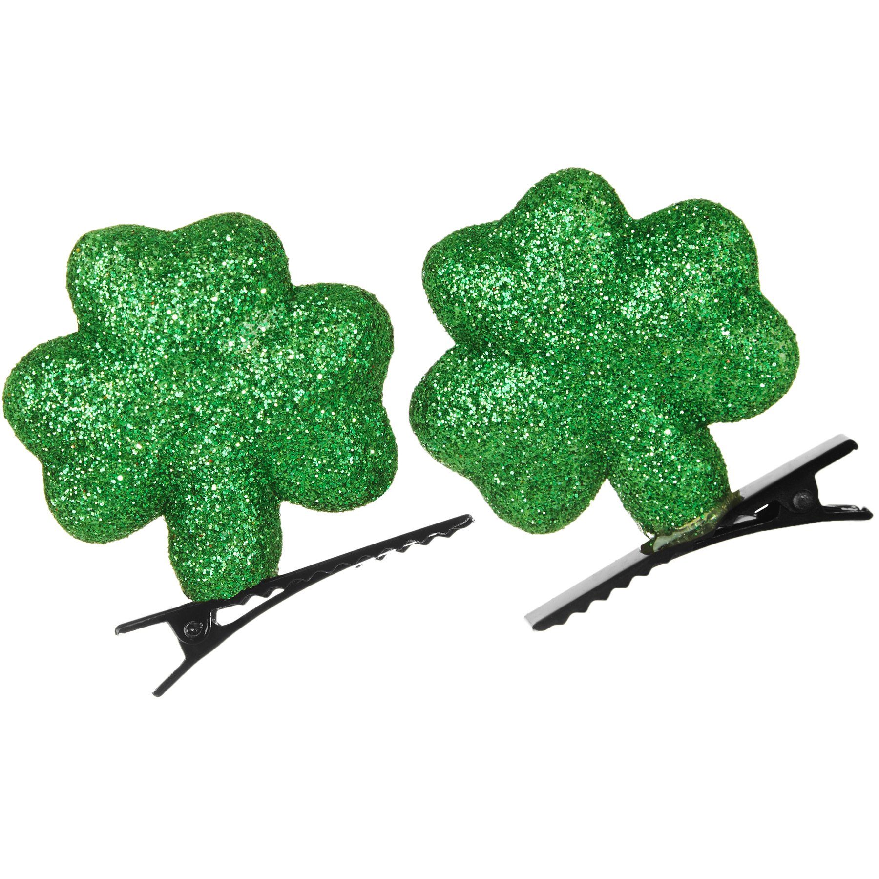 dressforfun Kostüm St. Patrick’s Day Haarclips glitzernde Kleeblätter, 2er Set St. Patrick’s Day Kopfschmuck