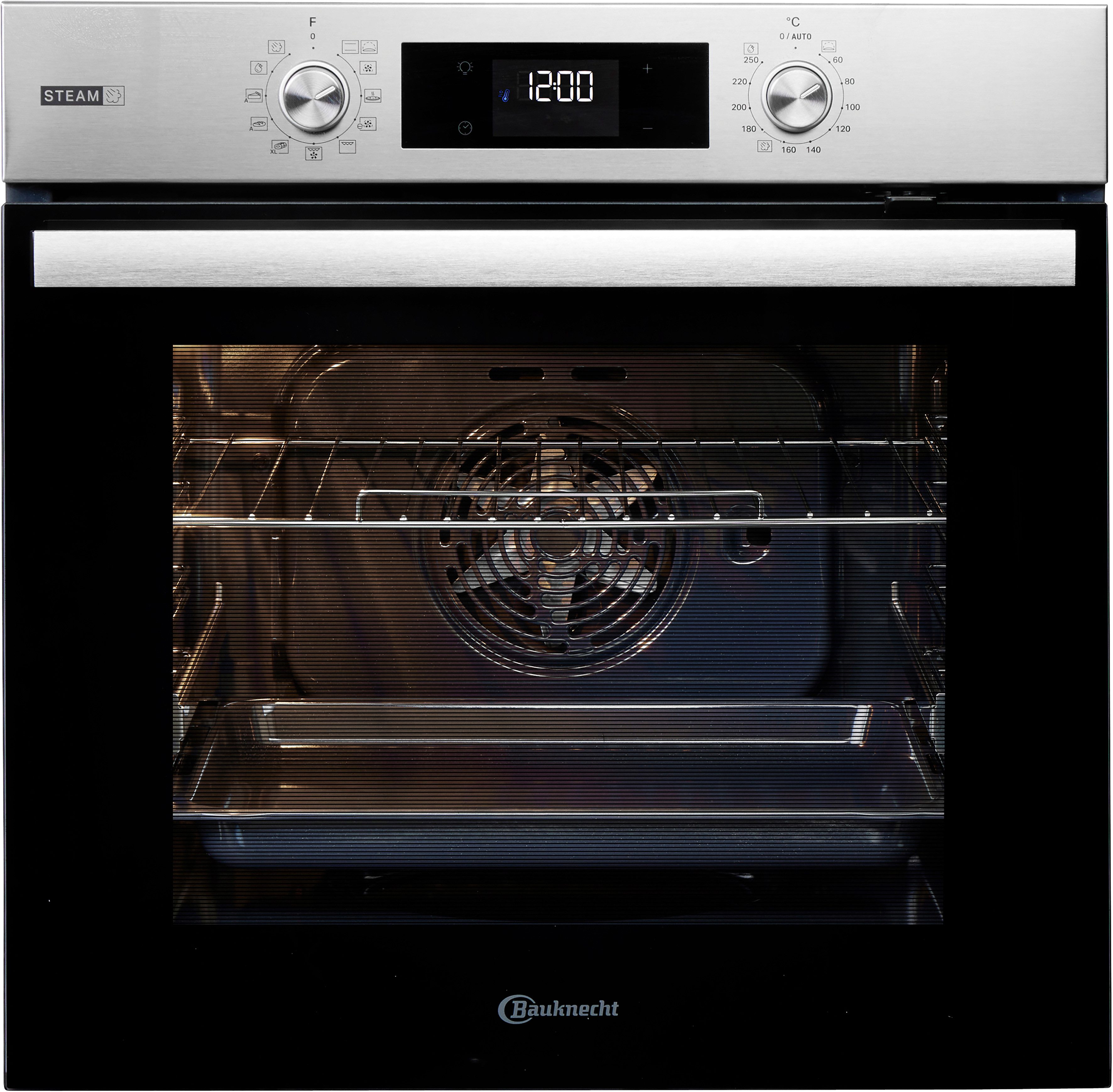 BAUKNECHT Backofen-Set BAKO 780 Steam IND IN, mit 1-fach-Teleskopauszug, Hydrolyse, GentleSteam – für ein saftiges Inneres und ein knuspriges Äußeres