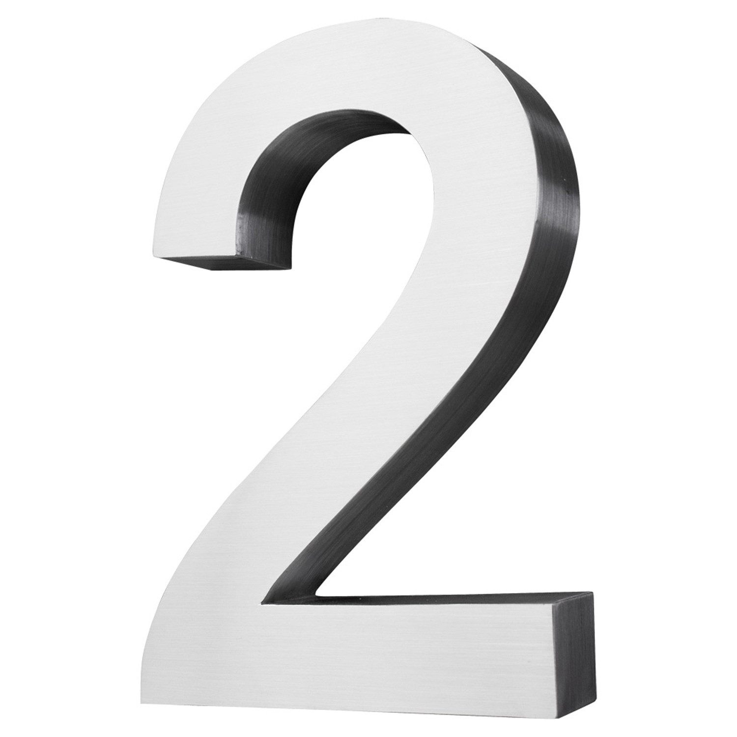 V2Aox Hausnummer Edelstahl Hausnummer 20 cm Hausnummernschild Hausnummer 2 Schild 3D