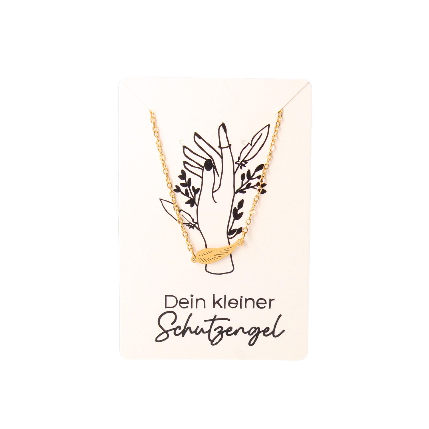 wildbloomdesign Freundschaftsarmband Schutzengel, Chirurgenstahl vergoldet mit 24 Karat Gold