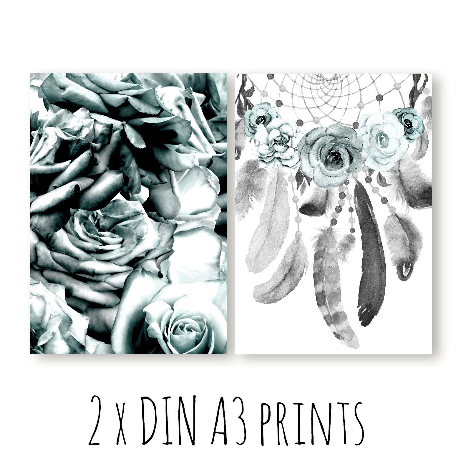 homestyle-accessoires Poster Bilder Bilderwand Set Wandbilder ZUHAUSE IST, WO DIE LIEBE WOHNT, (10 St), - Ohne Bilderrahmen - Sorgfältige & sichere Verpackung