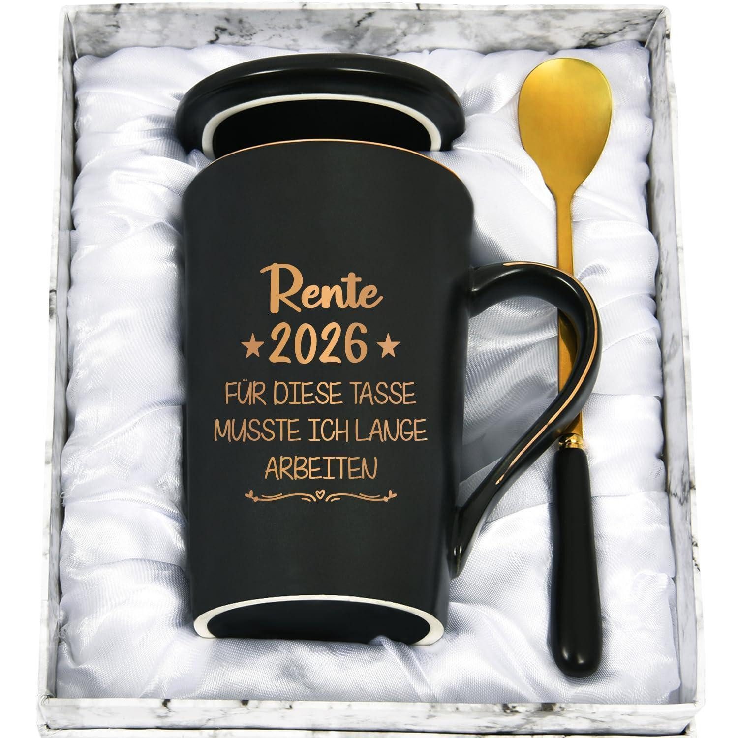 LuxusKollektion Tasse Tasse Rente 2026 - Geschenk Mann 400ml Schwarz, Keramik