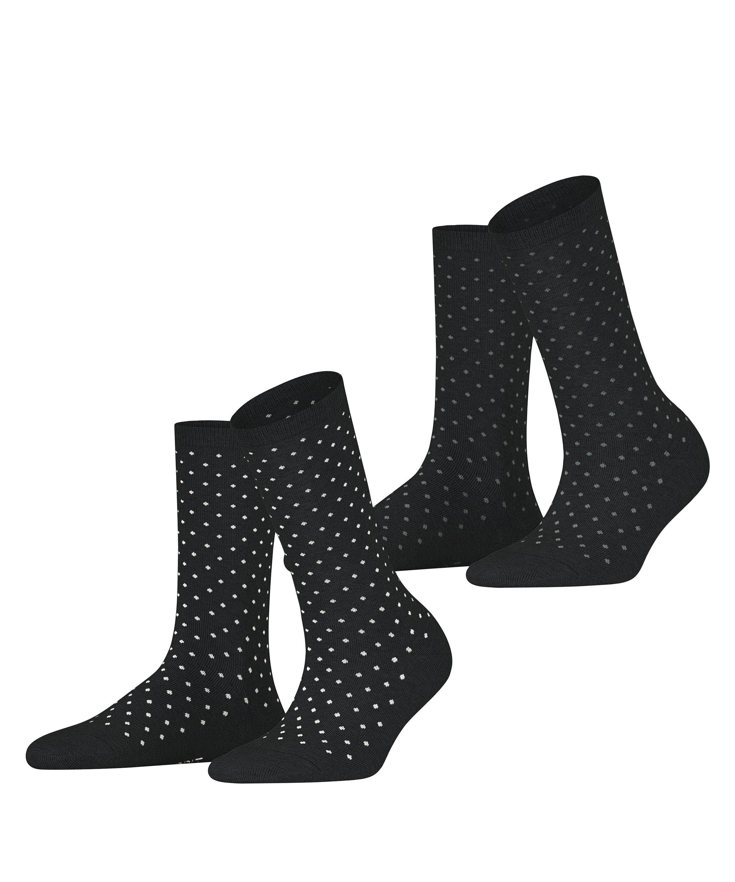 Esprit Socken Fine Dot (2 Paar) mit Punkten, schmales Bündchen, Baumwoll-Mix