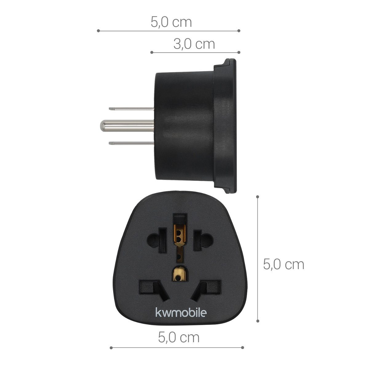 kwmobile 2x Reiseadapter USA Typ-B - Stromadapter für USA Steckdosen Adapter, 5.10 cm