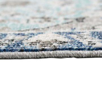 Outdoorteppich Orientteppich Outdoor Wohnzimmerteppich Ornamente in grau blau, Teppich-Traum, rechteckig, Höhe: 4 mm