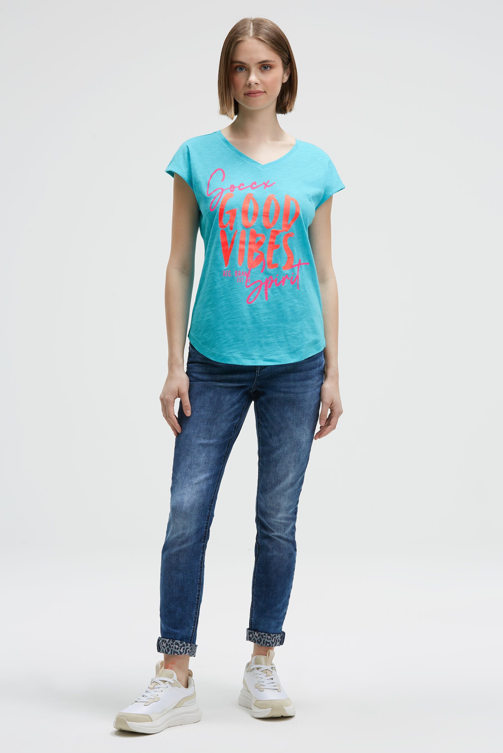 SOCCX T-Shirt SOCCX T-Shirt mit V-Neck günstig online kaufen