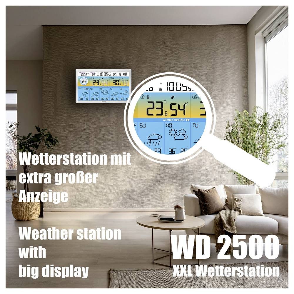 Techno Line WD2500 WD2500 Funk-Wetterstation Anzahl Sensoren max. 3 Wetterstation