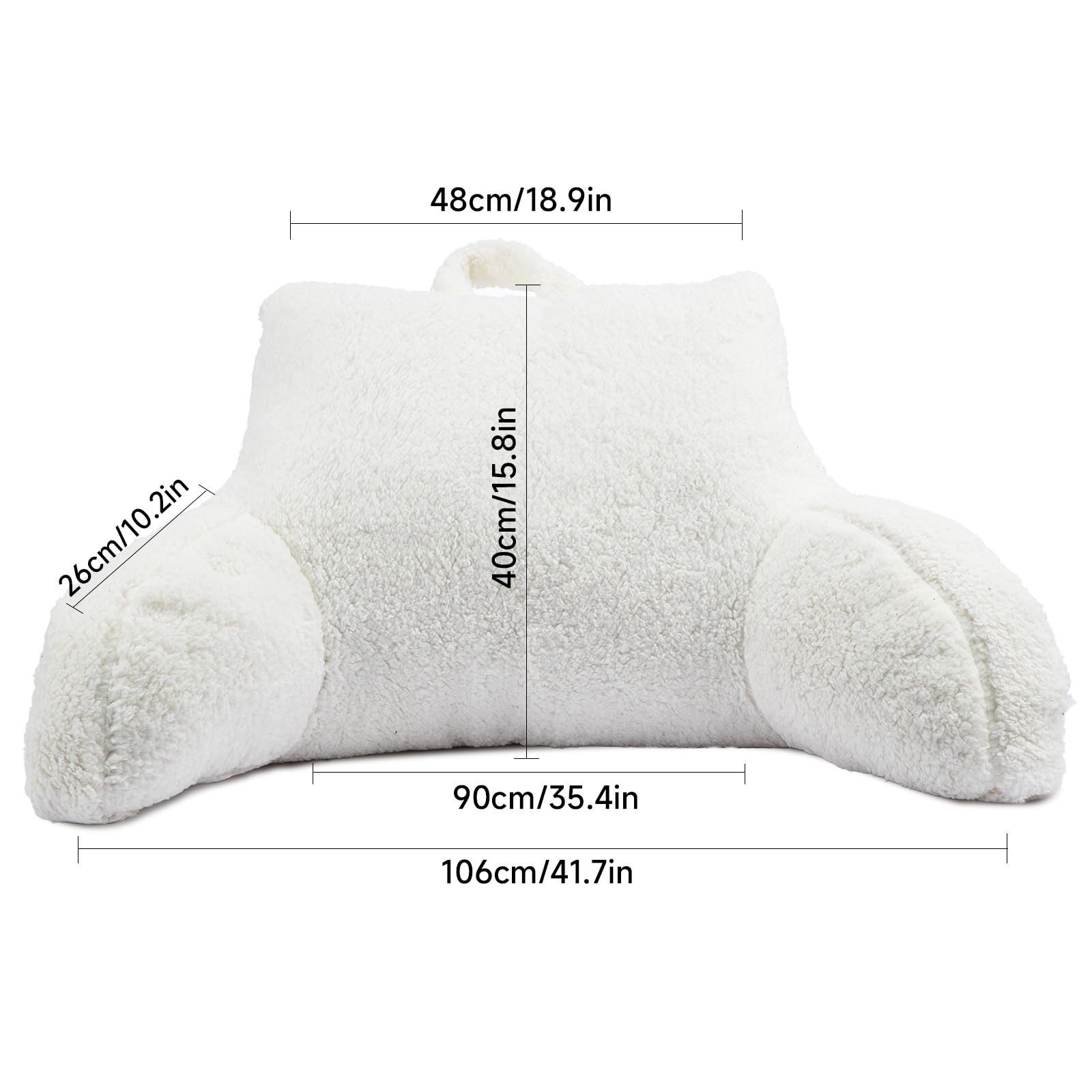 Youyijia Rückenkissen Reading Cushion Back Cushion with Armrests, Memory Foam Lumbar Cushion