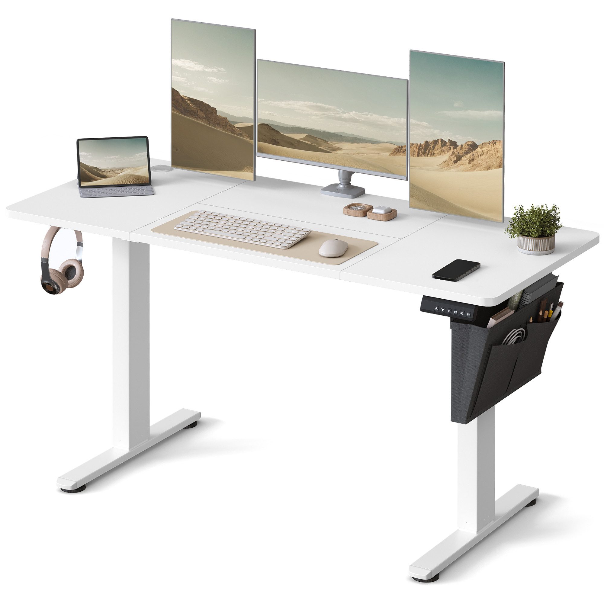 SONGMICS Schreibtisch Höhenverstellbarer elektrisch, 120/140/160/180 cm, günstig online kaufen
