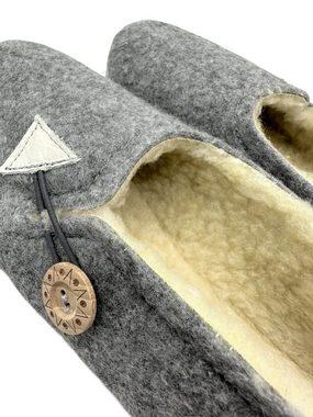 em-ka Damen Filz Fell Hausschuhe gefüttert warme Winter Pantoffeln Hausschuh Slipper, Ballerinas, Schafwolle