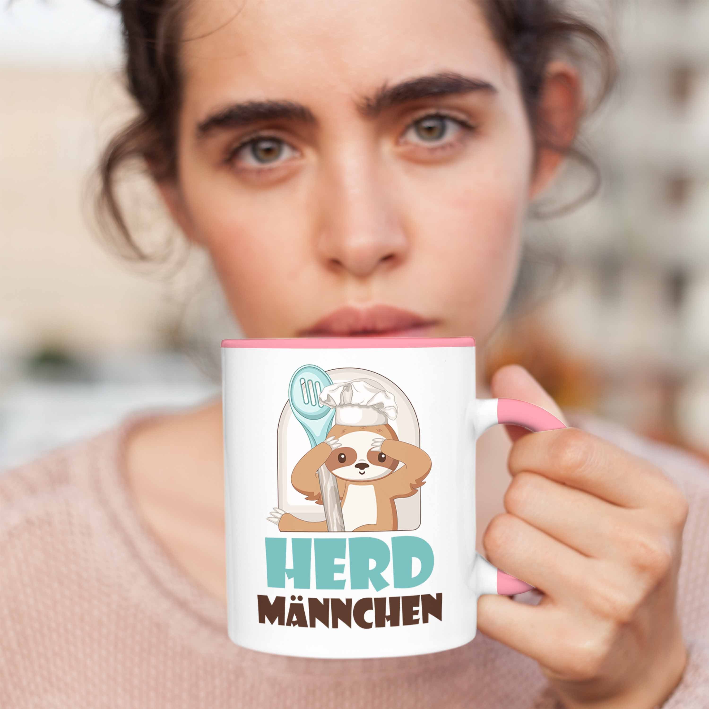 Köche Geschenkiee - Tasse Rosa Herd-Männchen Trendation für Koch Tasse Trendation Geschenk