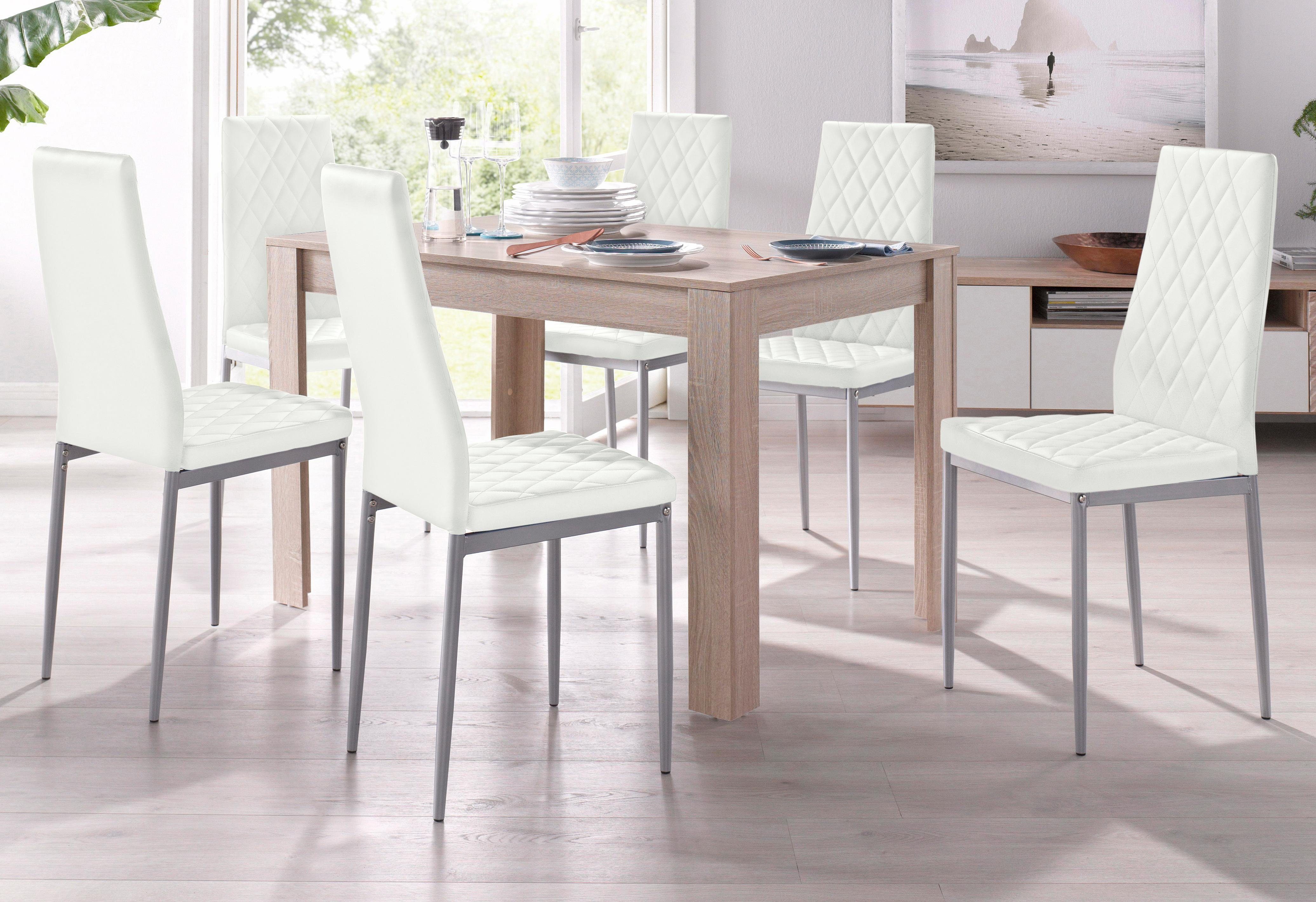 INOSIGN Essgruppe, (Set, 5-tlg), mit Tisch in Eichefarben Sägerau, Breite 120 cm