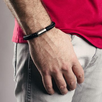 Akitsune Armband Portus Segeltau-Armband Mattsilber - Schwarz 22cm