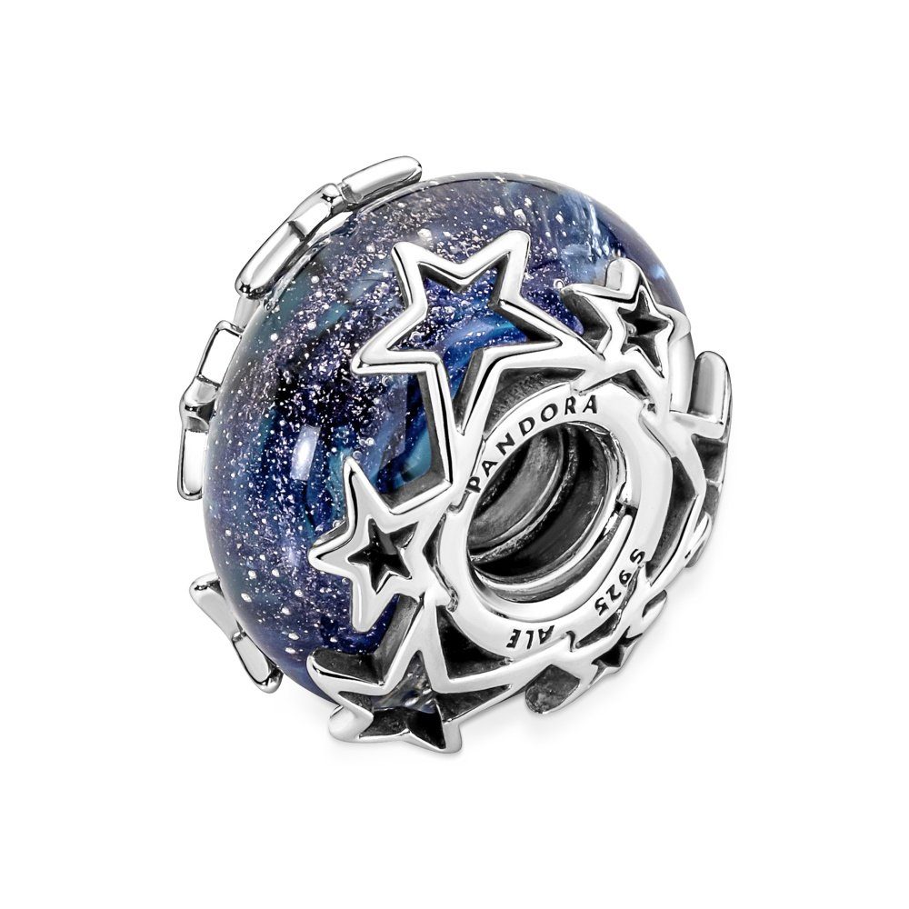 Pandora Charm-Einhänger Pandora Charm blaues Muranoglas & silberne Sterne 790015C00