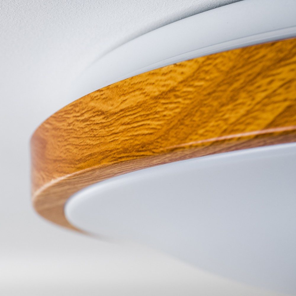 hofstein Deckenleuchte »Rosola« Bad in Holz-Optik, 3000 Kelvin, Deckenlicht für Badezimmer mit warmweißem Licht, gemütliche Atmosphäre