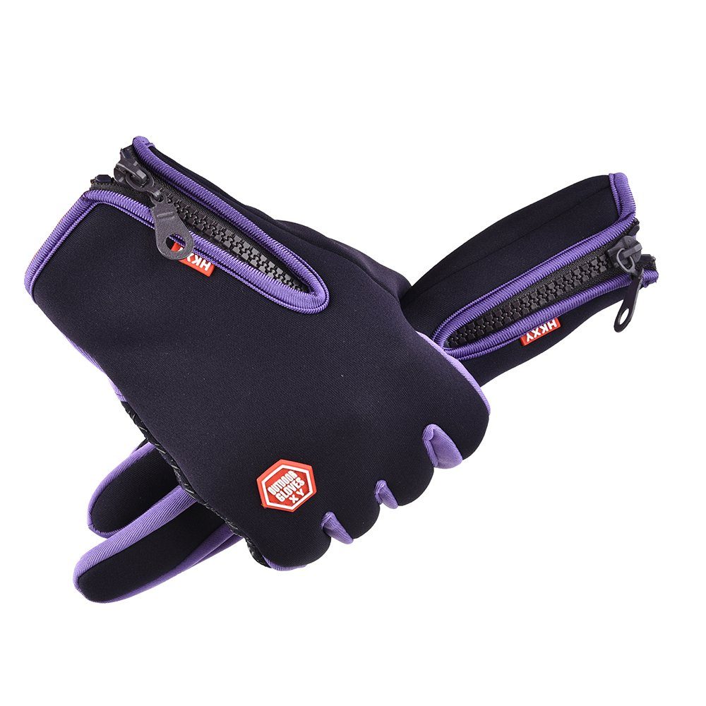 Lila Winterhandschuhe LAPA Outdoor Fahrradhandschuhe Touchscreen Wasserdicht (Paar) Warm Sporthandschuhe Outdoor HOME Skihandschuhe Herren Handschuhe Damen Fleecehandschuhe