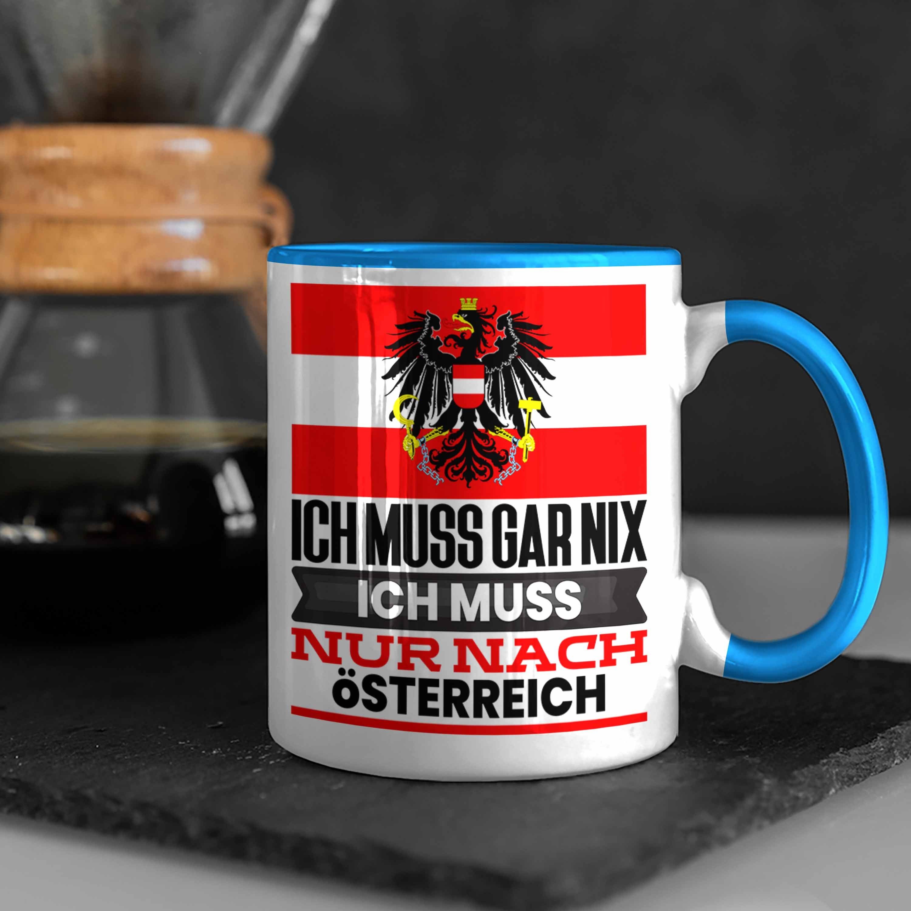 Tasse Österreich Österreicher Urlaub Geschenki Geschenk Geburtstag Blau Trendation für Tasse