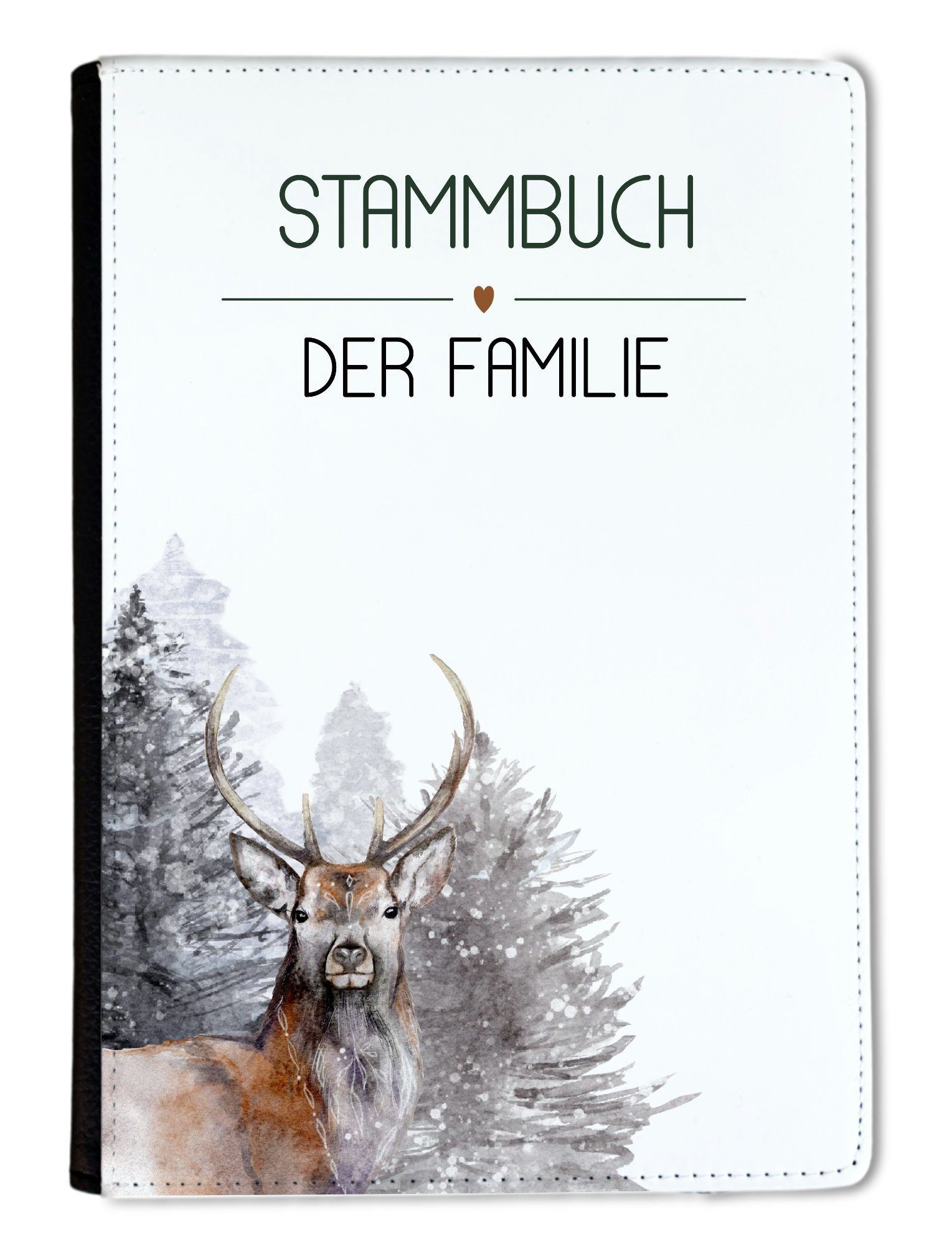 CreaDesign Notizbuch Stammbuch A5 Grau Braun Hirsch