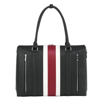 SOCHA Laptoptasche BB Red Stripe 15 Zoll, Businesstasche für Damen - herausnehmbares Laptopfach - extra leicht - Aktentasche mit Tragegurt